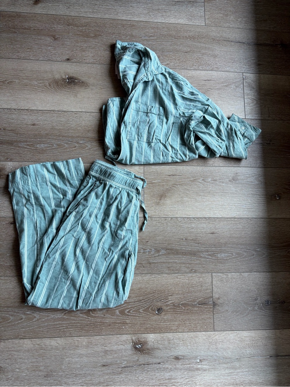 Auden Sage Green Striped Pajama Set sz. S and L
